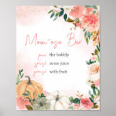 Roze Herfst Herfst Bloemen Pompoen Mom Osa Bar Poster (Voorkant)