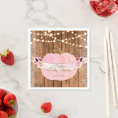 Roze herfst herfst Rustic Wood Licht Servetten (Insitu)