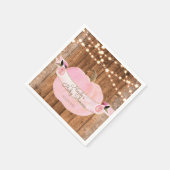 Roze herfst herfst Rustic Wood Licht Servetten (Hoek)
