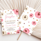 Roze Herfst kleine pompoen Baby shower Kaart