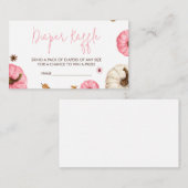 Roze Herfst Kleine Pompoen Baby shower Luier Raffl Informatiekaartje (Voorkant / Achterkant)