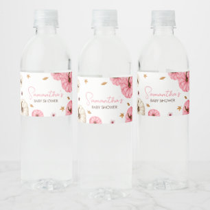 Roze Herfst kleine pompoen Baby shower Waterfles Etiket