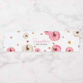 Roze Herfst kleine pompoen Baby shower Waterfles Etiket (Enkel label)
