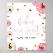 Roze Herfst Kleine pompoen baby's zijn zoet Poster (Voorkant)