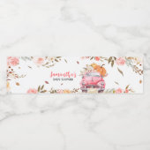 Roze Herfst pompoen Truck Baby shower Waterfles Etiket (Enkel label)