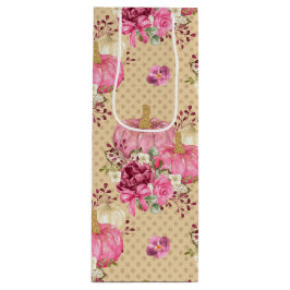 ROZE HERFST POMPOENEN & Aquarel BLOEMEN Wijn Cadeautas