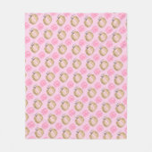 Roze Herfst Pompoenen en Bloemen Fleece Deken (Voorkant)