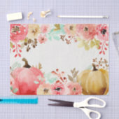 Roze Herfst Pompoenen en Bloemen Herfst Decoupage Tissuepapier (Craft)