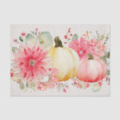 Roze Herfst Pompoenen en Bloemen Herfst Decoupage Tissuepapier (Voorkant)