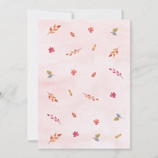 Roze Herfst Pumpkin Truck Baby shower Uitnodiging (Achterkant)