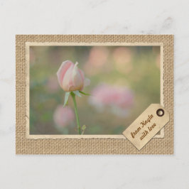 Roze herfst Roos Bud  Lijst papier Briefkaart