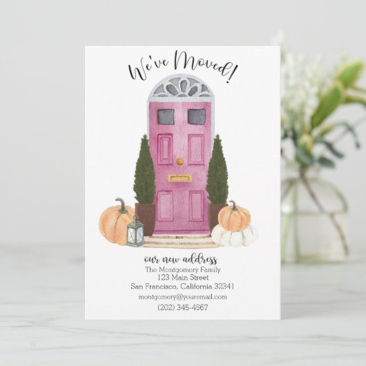 Roze Herfst scène Bewegende Aankondiging (Staand voorkant)