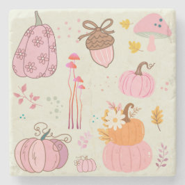 Roze Herfst Stenen Onderzetter