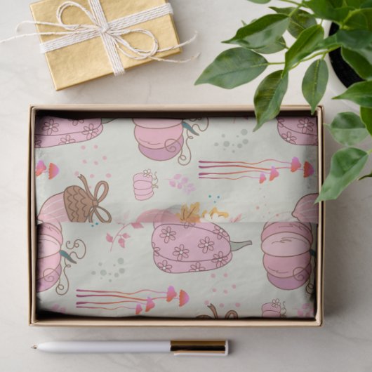 Roze Herfst Tissuepapier (Geschenk)