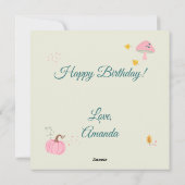 Roze Herfst Verjaardag Feestdagenkaart (Achterkant)