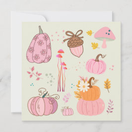 Roze Herfst Verjaardag Feestdagenkaart