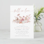 Roze Herfst Verliefd Koppel Bruiloft Kaart (Staand voorkant)