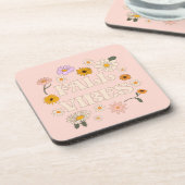 Roze Herfst Vibes Bier Onderzetter (Linkerzijde)