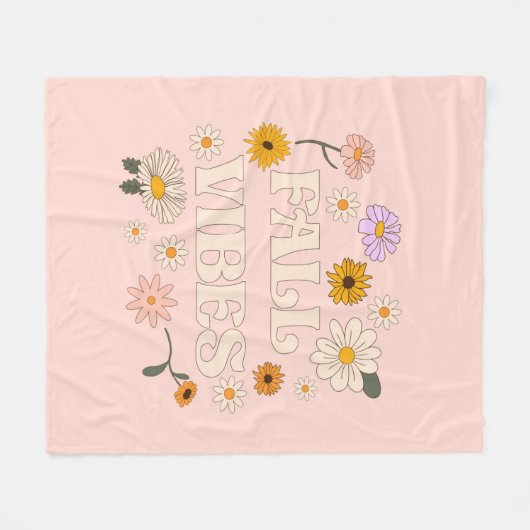Roze Herfst Vibes Fleece Deken (Voorkant (Horizontaal))