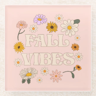 Roze Herfst Vibes Glazen Onderzetter