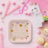 Roze Herfst Vibes Papieren Bordje (Feest)