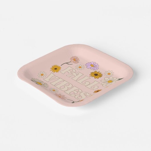 Roze Herfst Vibes Papieren Bordje (Gebogen)
