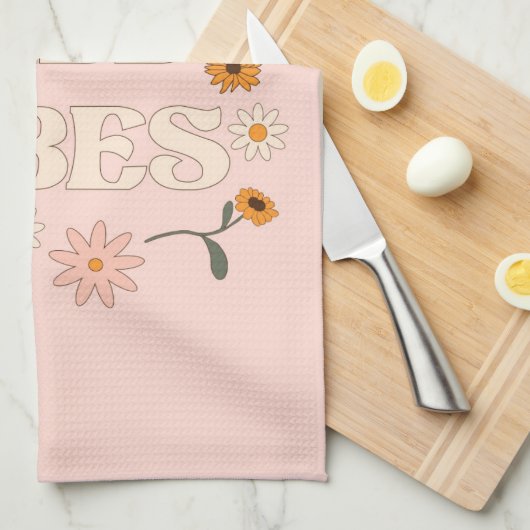 Roze Herfst Vibes Theedoek (Quarter Fold)