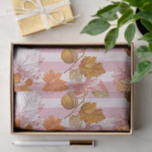 Roze herfstbladeren en eikels Patroon - Herfst Tissuepapier (Geschenk)