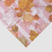 Roze herfstbladeren en eikels Patroon - Herfst Tissuepapier (Detail)