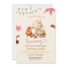 Roze Herfstbladeren Pompoen Koffie Baby Shower