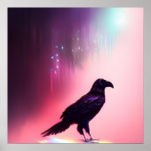 Roze Herfsten Raven Poster (Voorkant)