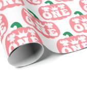 Roze herfstmeisjes eerste verjaardag 1 Wrappi Cadeaupapier (Rol Hoek)