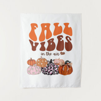 Roze herfstpompoen T-shirt Schattig herfst grafis Wandkleed