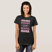 Roze Herhaalde Typografie Bevorderd Tot Mama 2026 T-shirt (Voorkant volledig)
