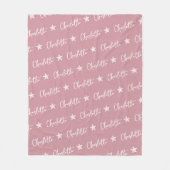 Roze herhalingsnaam Monogram Star Girl Fleece Deken (Voorkant)