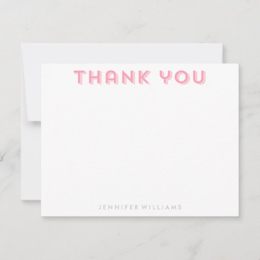 Roze herringbone Pattern Hartelijk dank voor uw op Kaart (Voorkant)