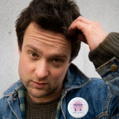 Roze hersenen illustratie Kunstmatige Intelligenti Ronde Button 3,2 Cm