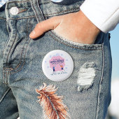 Roze hersenen illustratie Kunstmatige Intelligenti Ronde Button 3,2 Cm