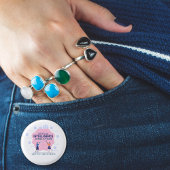 Roze hersenen illustratie Kunstmatige Intelligenti Ronde Button 3,2 Cm