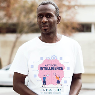 Roze hersenen illustratie Kunstmatige Intelligenti T-shirt