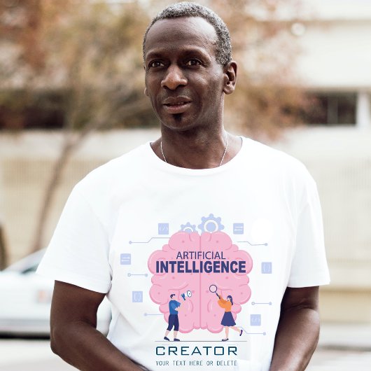 Roze hersenen illustratie Kunstmatige Intelligenti T-shirt