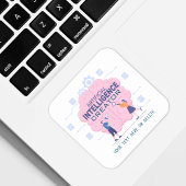 Roze hersenen illustratie Kunstmatige Intelligenti Vierkante Sticker