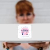 Roze hersenen illustratie Kunstmatige Intelligenti Vierkante Sticker