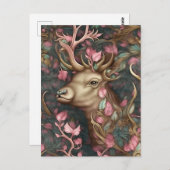Roze hert zich in het bos Briefkaart (Voorkant / Achterkant)