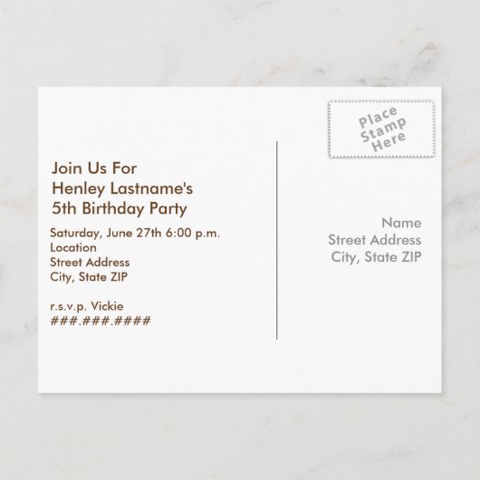 Roze herten + Camo Verjaardag Briefkaart Uitnodige (Achterkant)