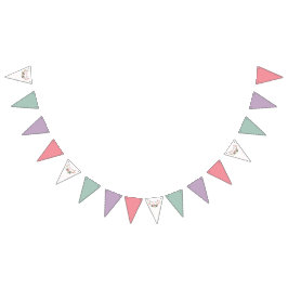 Roze hertenhoorns & feestslinger verjaardagsdecor vlaggetjes