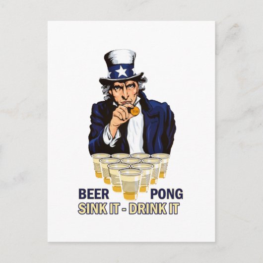 Roze het Drink het Abe Lincoln Briefkaart (Voorkant)