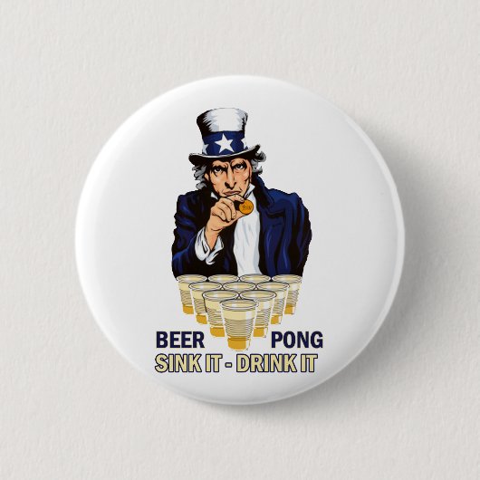 Roze het Drink het Abe Lincoln Ronde Button 5,7 Cm (Voorkant)
