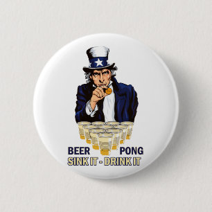Roze het Drink het Abe Lincoln Ronde Button 5,7 Cm