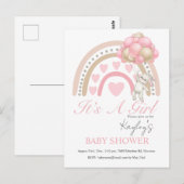 Roze het is een Baby shower voor de begroting van  Briefkaart (Voorkant / Achterkant)